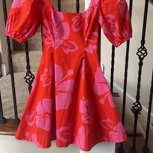 Brand new Staud red and pink summer dress